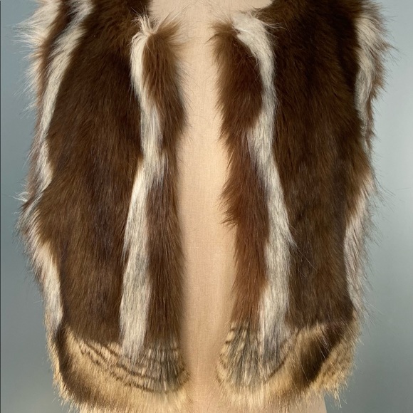 Bebe Faux Fur Chubby Vest Honey Badger 